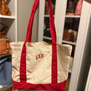 GAP Vibrant Red and Cream Tote